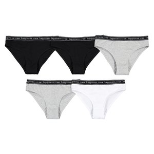 Pack of 5 Briefs in Plain Cotton LA REDOUTE COLLECTIONS image