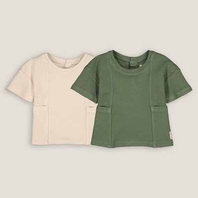 Pack of 2 T-Shirts with Crew Neck in Waffle Cotton LA REDOUTE COLLECTIONS