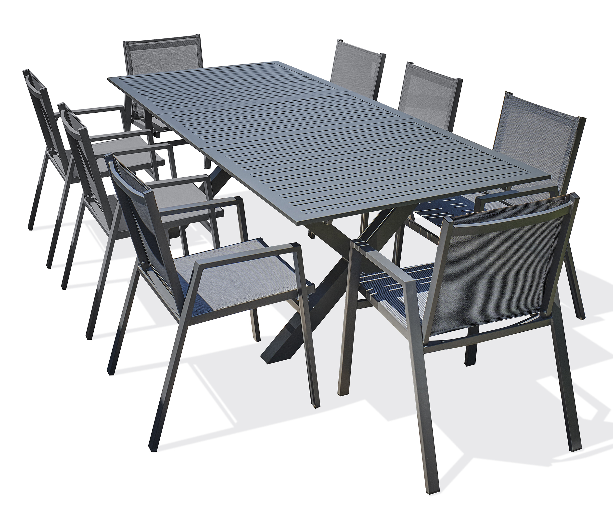 Ensemble repas de jardin en aluminium FLORIDE, DCB GARDEN