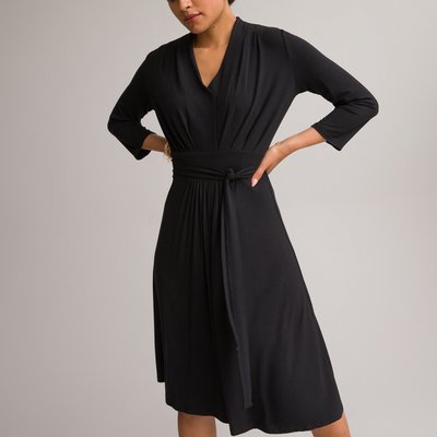Full Draping Dress with 3/4 Length Sleeves ANNE WEYBURN