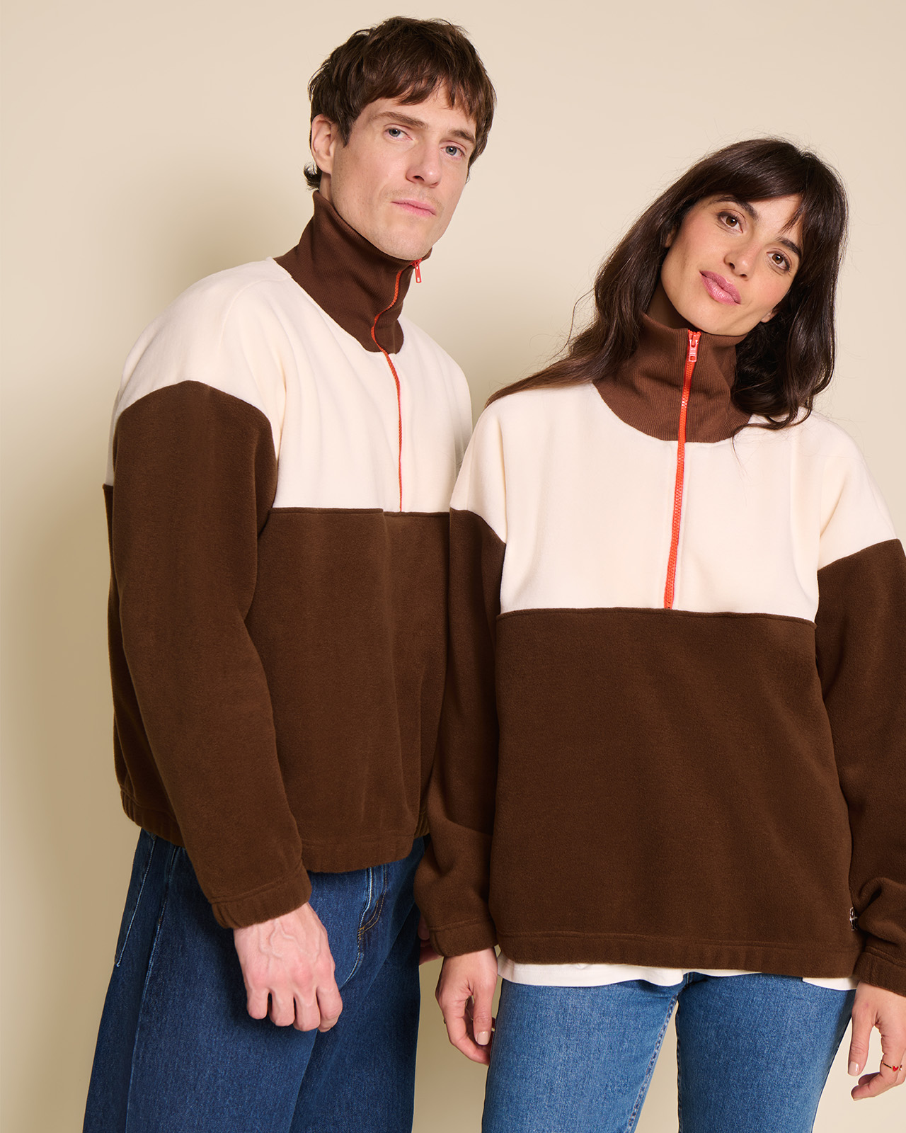 Sweat bicolore en polaire recyclée, POLAIRE ZIPPÉE, EMOI EMOI