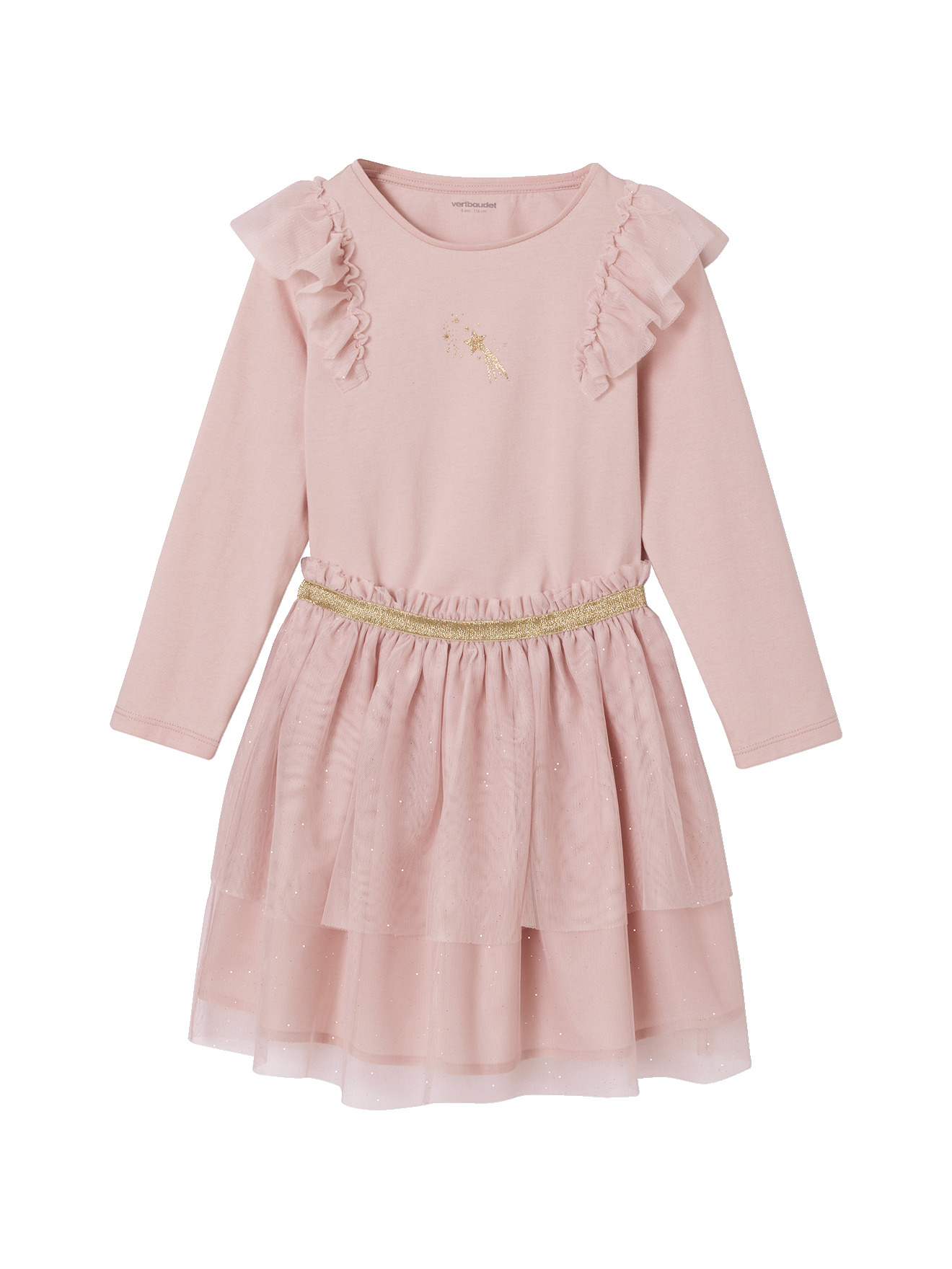 Ensemble noël jupon en tulle et t-shirt à volants, VERTBAUDET