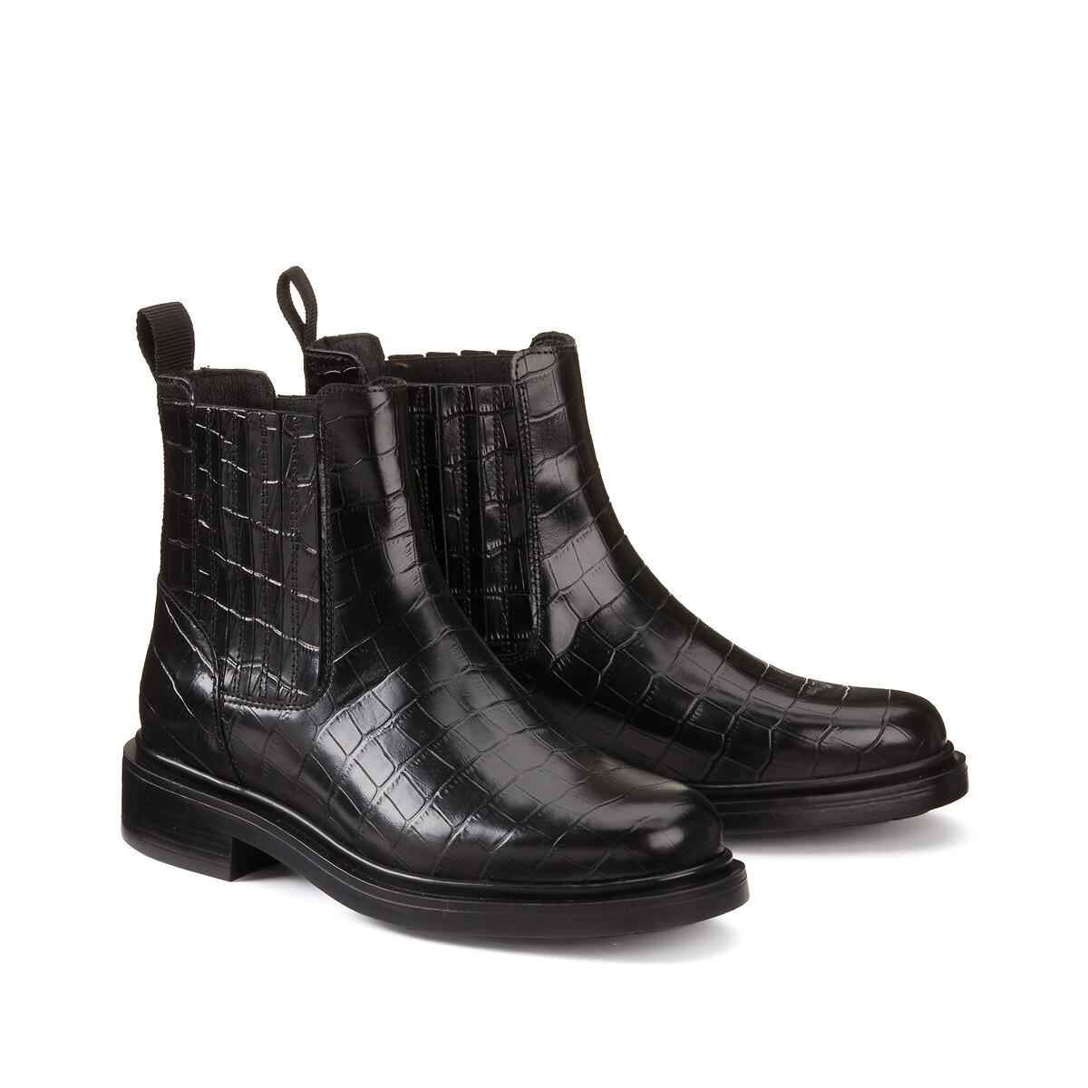 Boots croco noir outlet