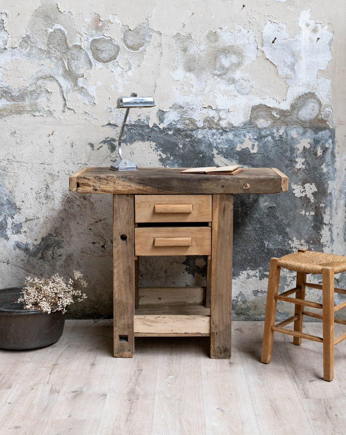 Petit établi en bois avec tiroirs Fernand N°461 - Bon état, DEBONGOUT