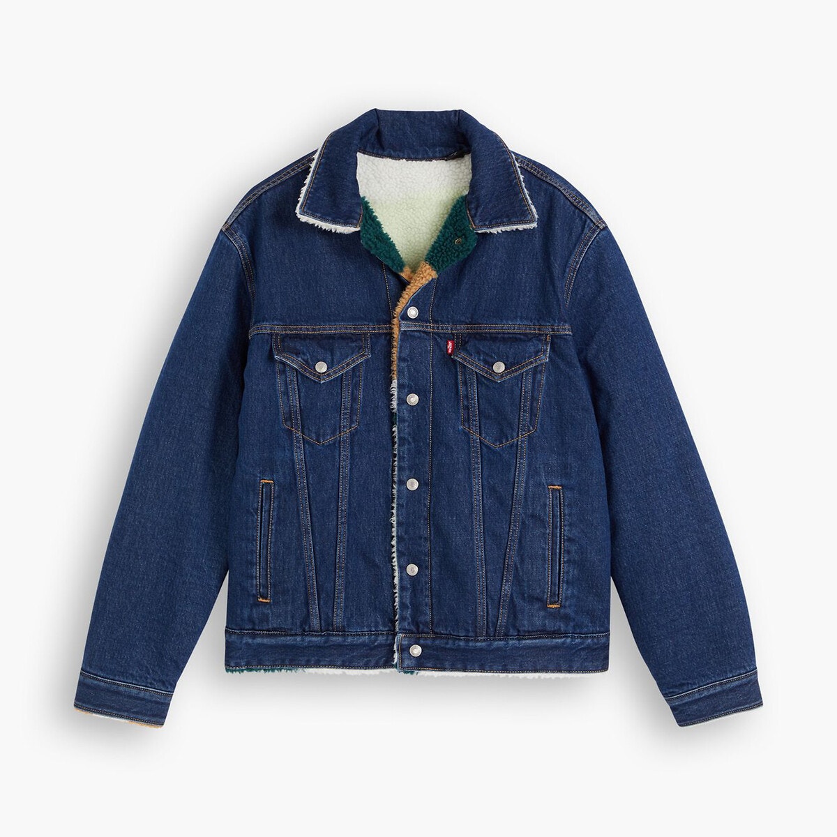 Veste jean doublée mouton sale homme