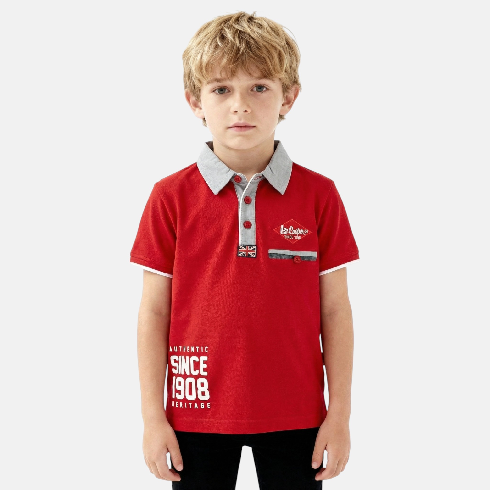 Polo manches courtes, col polo et patte boutonnée LITTLE GENT, LEE COOPER
