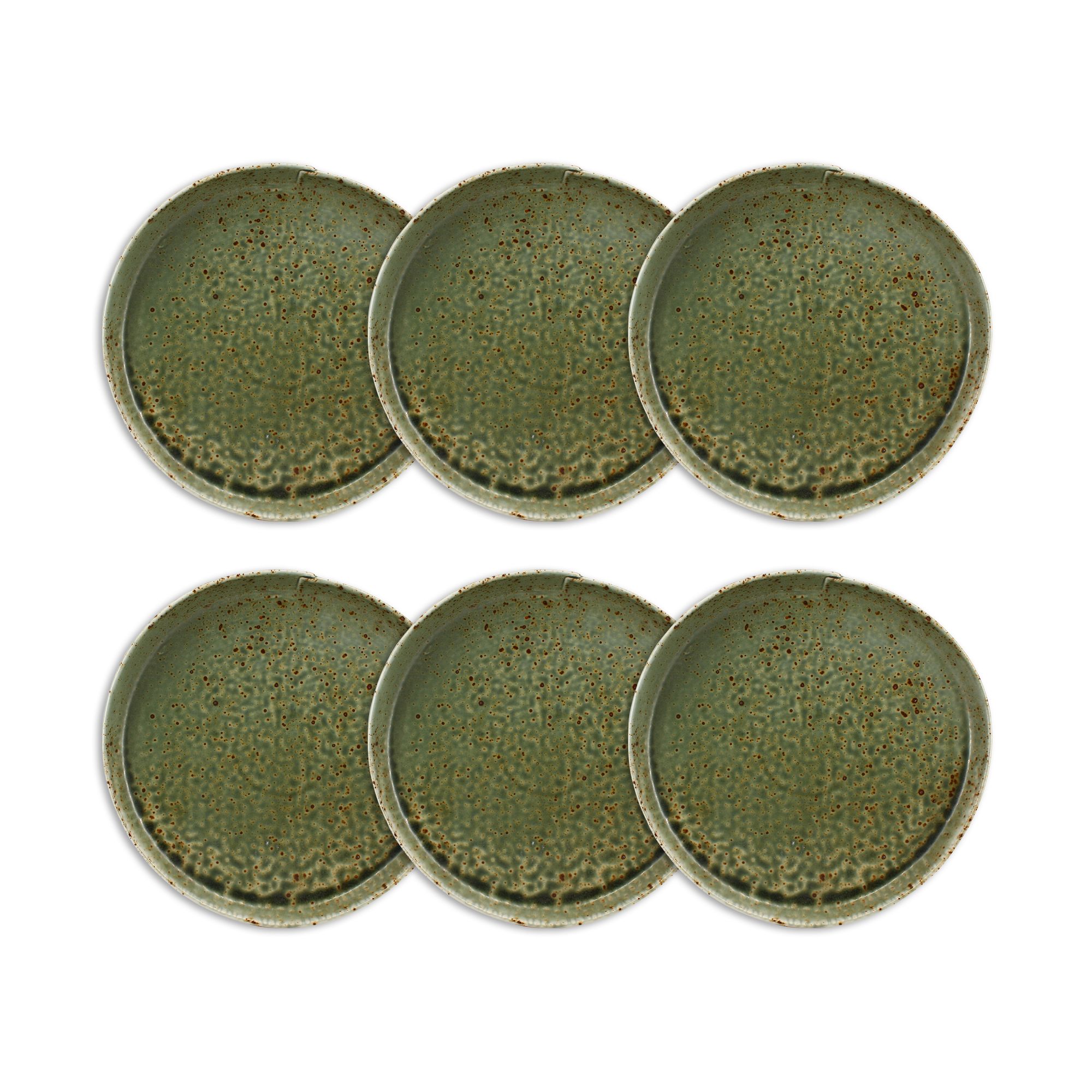 Lot de 6 assiettes plates 23cm en porcelaine, SIGMA, OGO LIVING