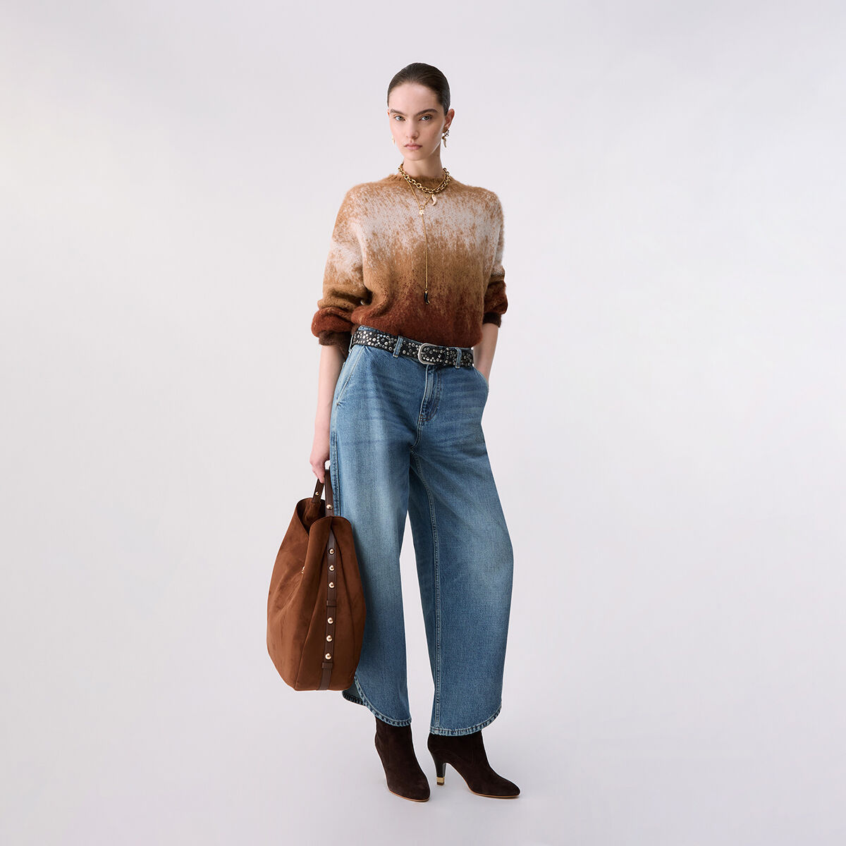 Maille jacquard en laine brossée, LIU JO