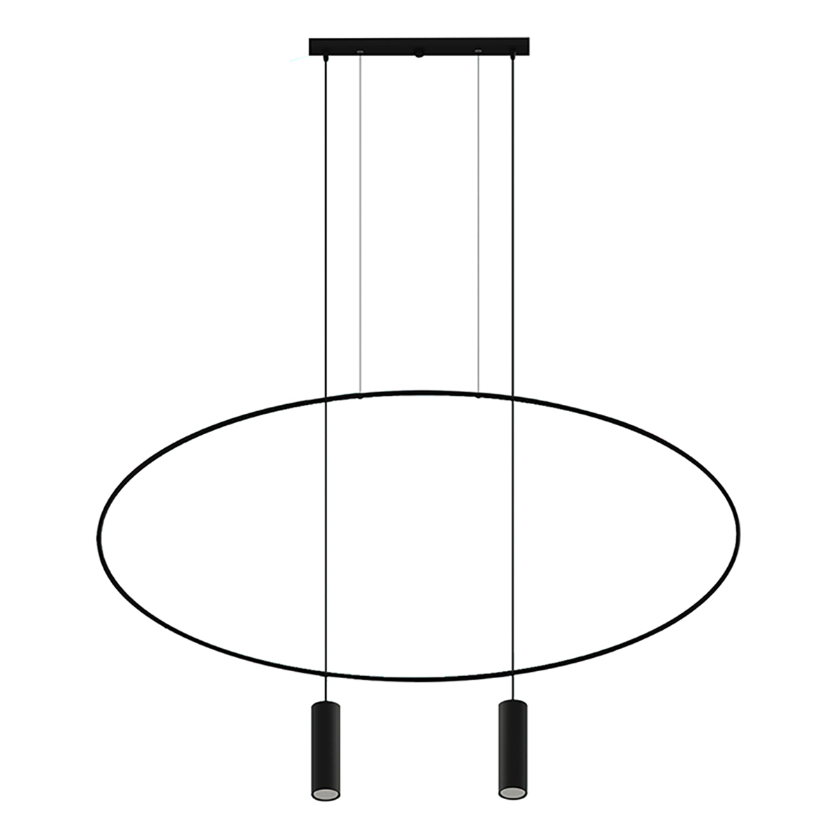 Suspension Acier Noir GU10 2 Holar, EDEN