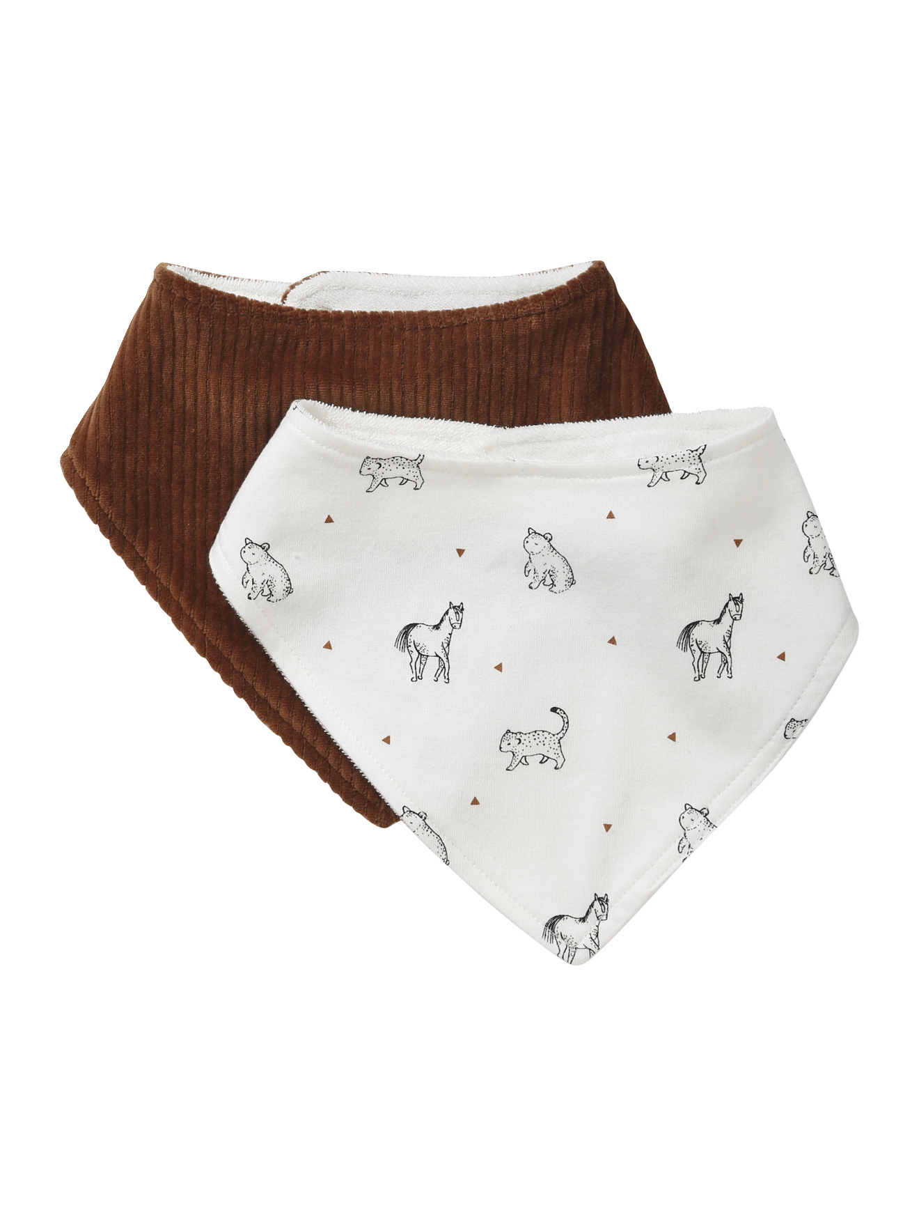 Lot de 2 bavoirs bandanas PETIT NOMADE, VERTBAUDET