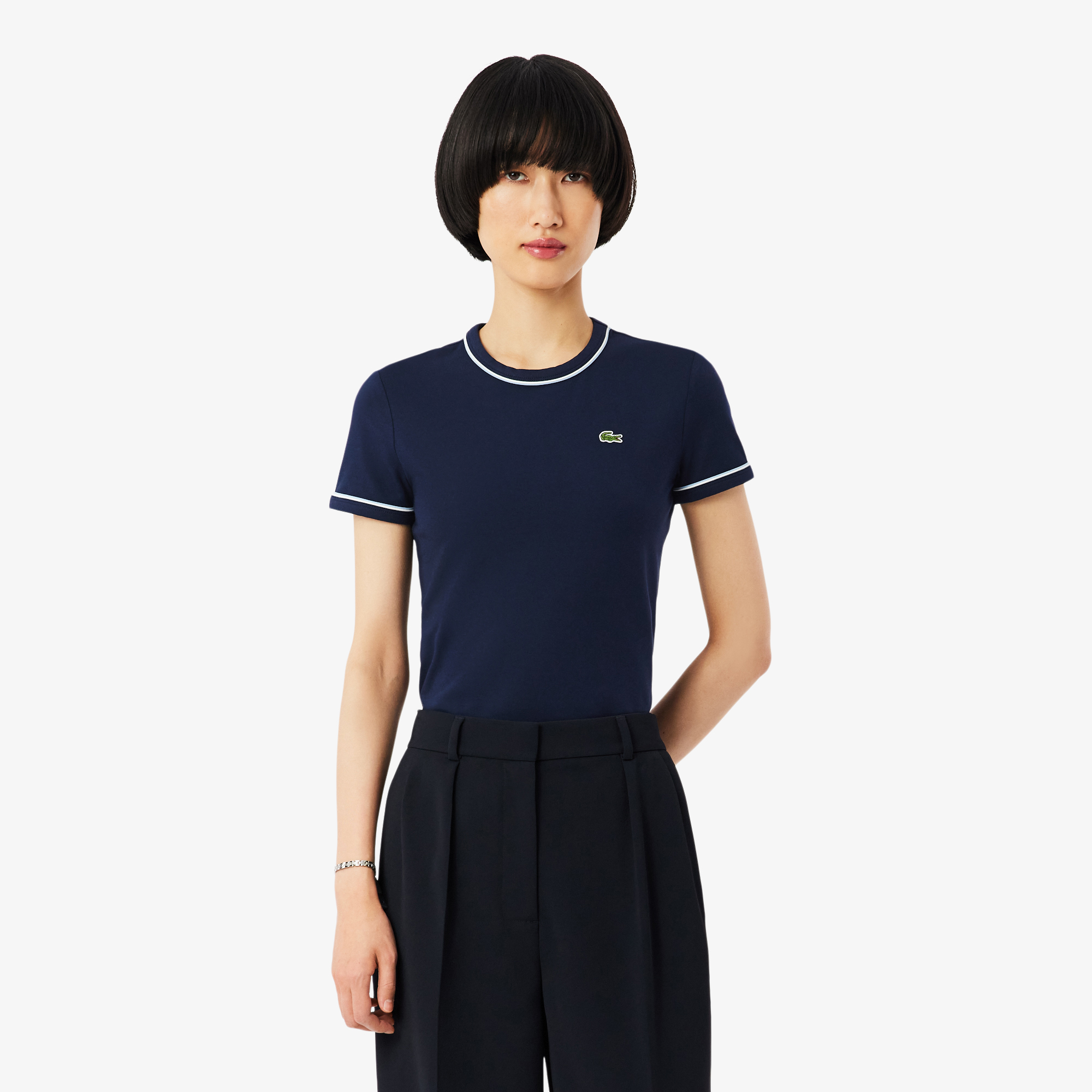 T-shirt jersey liserés contrastants, LACOSTE