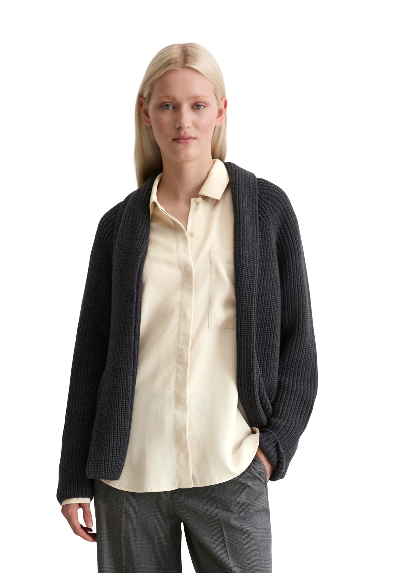 DfC Cardigan regular en coton organique lourd, MARC O'POLO