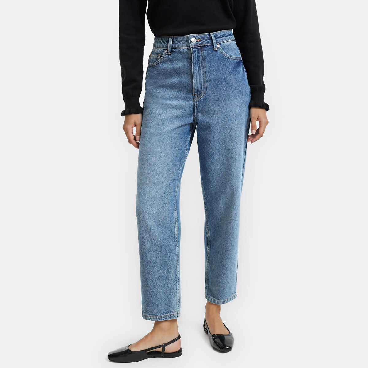 Jeans mom in cotone bio, Signature PAULINE, LA REDOUTE COLLECTIONS