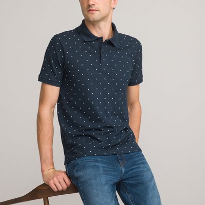Printed Polo Shirt in Organic Cotton with Short Sleeves LA REDOUTE COLLECTIONS