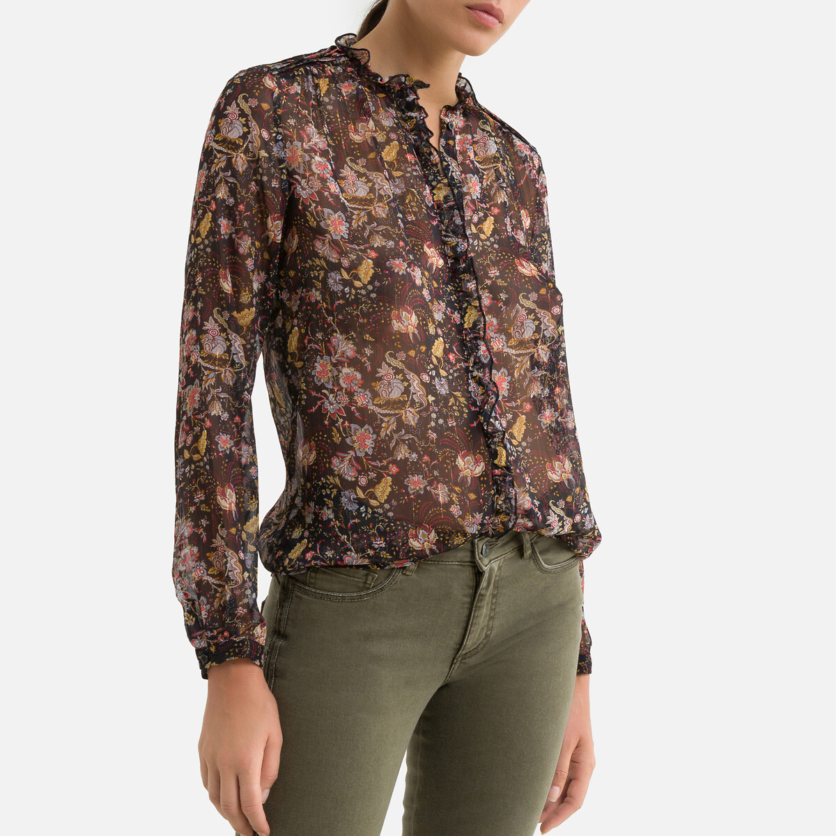 sheer blouse long sleeve