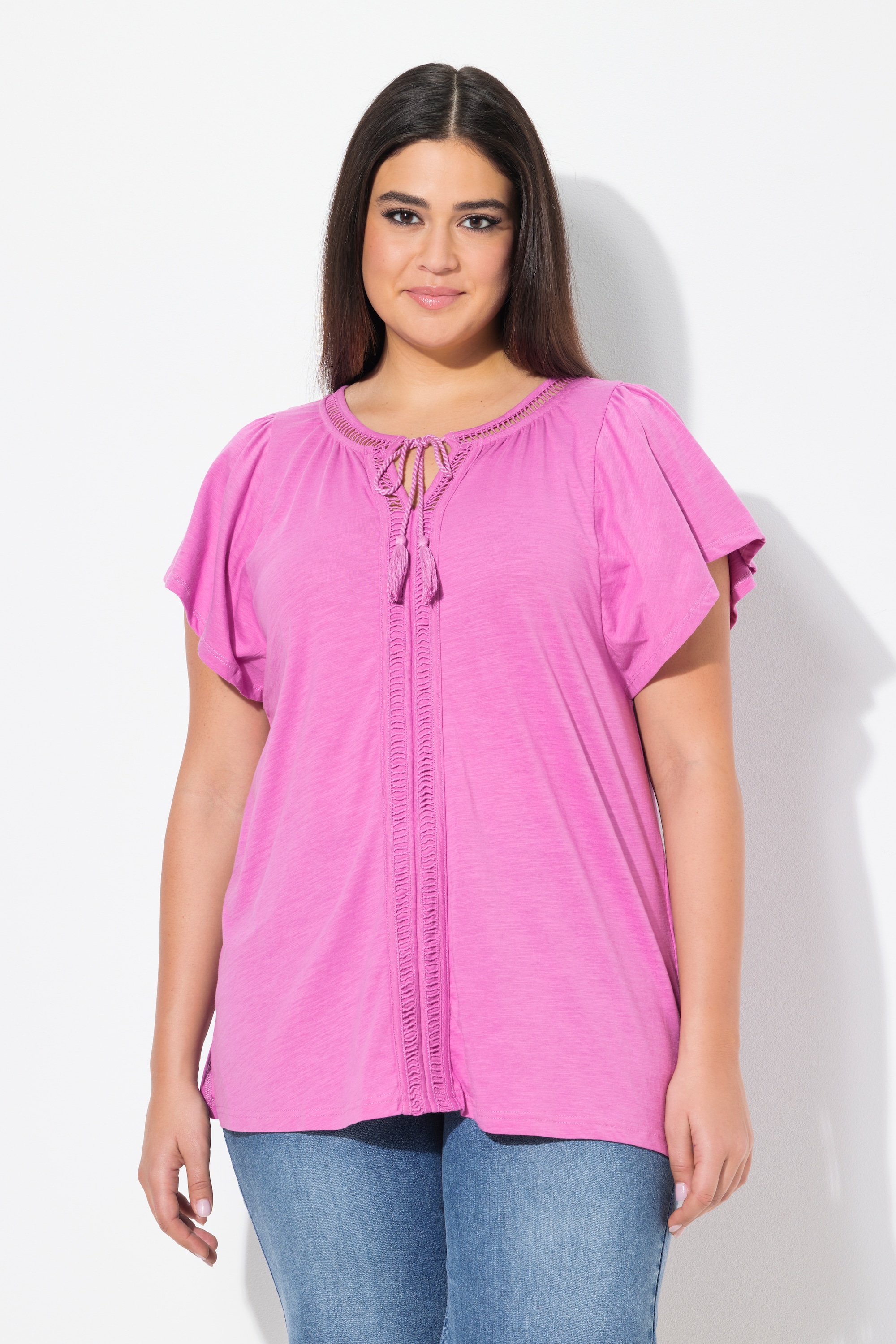 T-shirt col tunisien et manches, ULLA POPKEN