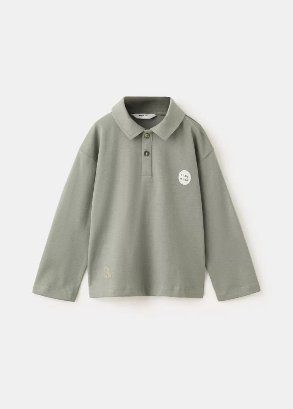 Polo en coton avec détail imprimé, MANGO BABY