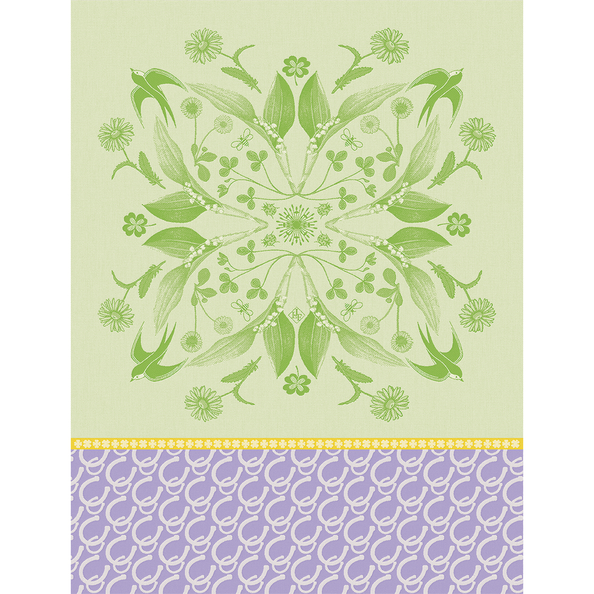 Torchon en Coton, PORTE BONHEUR, LE JACQUARD FRANCAIS