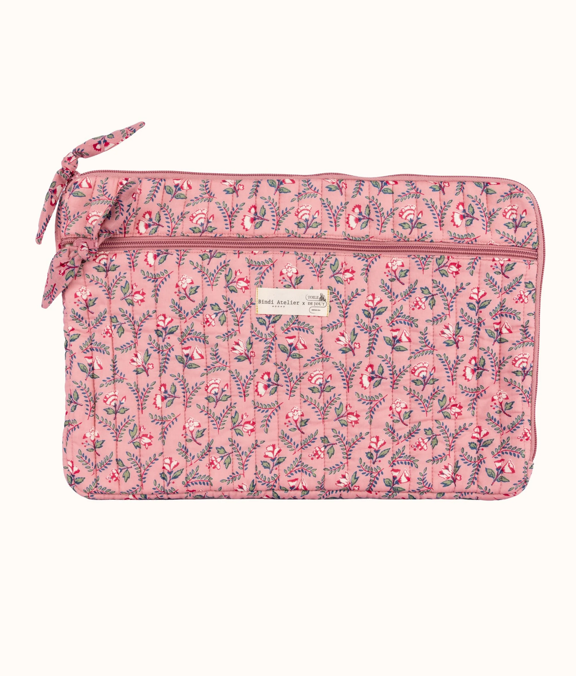 Pochette d'ordinateur Toile de Jouy depuis 1760 - Flora, BINDI ATELIER