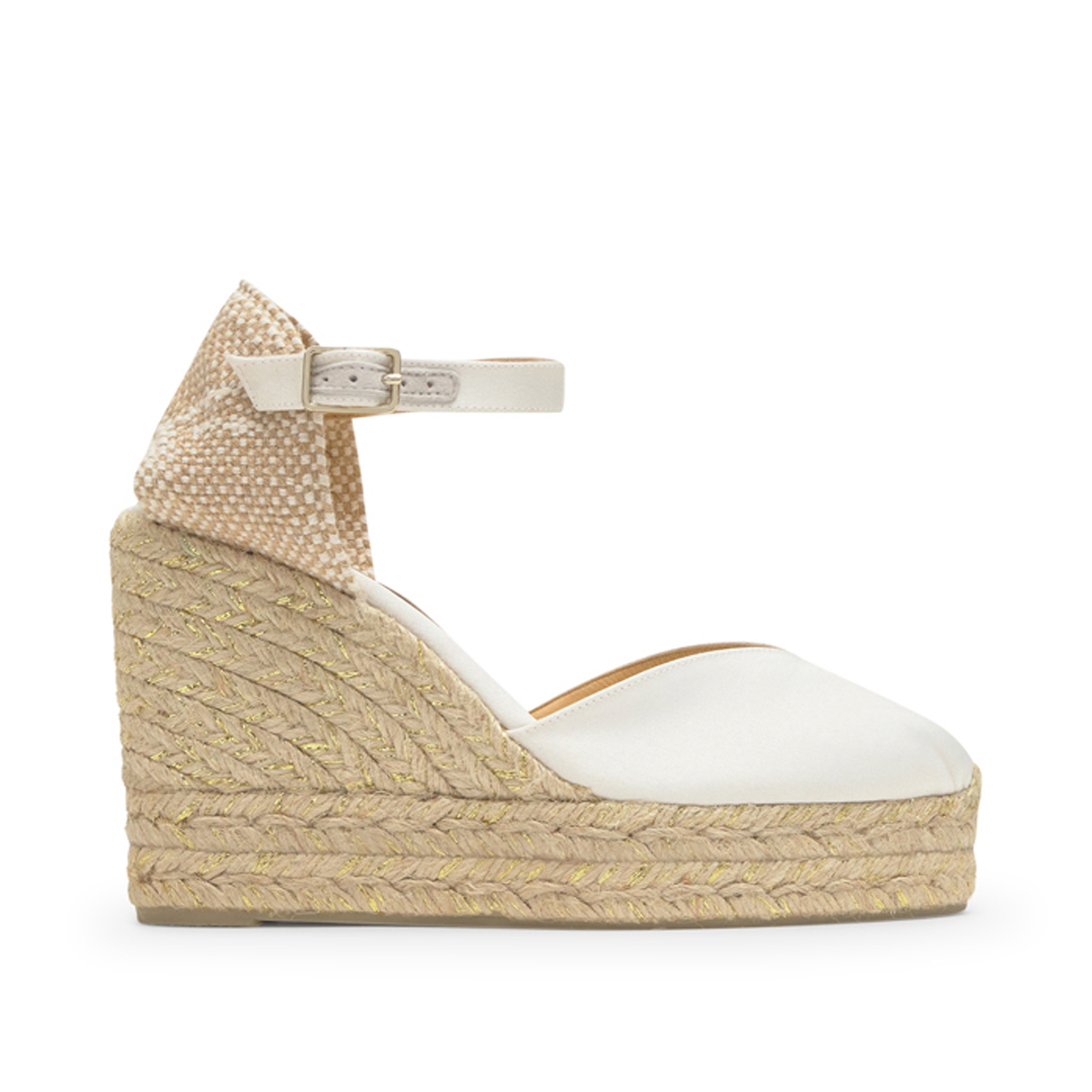 Espadrille compensée en satin avec fermeture à boucle CHIARITA EXTRA PLATFORM, CASTANER