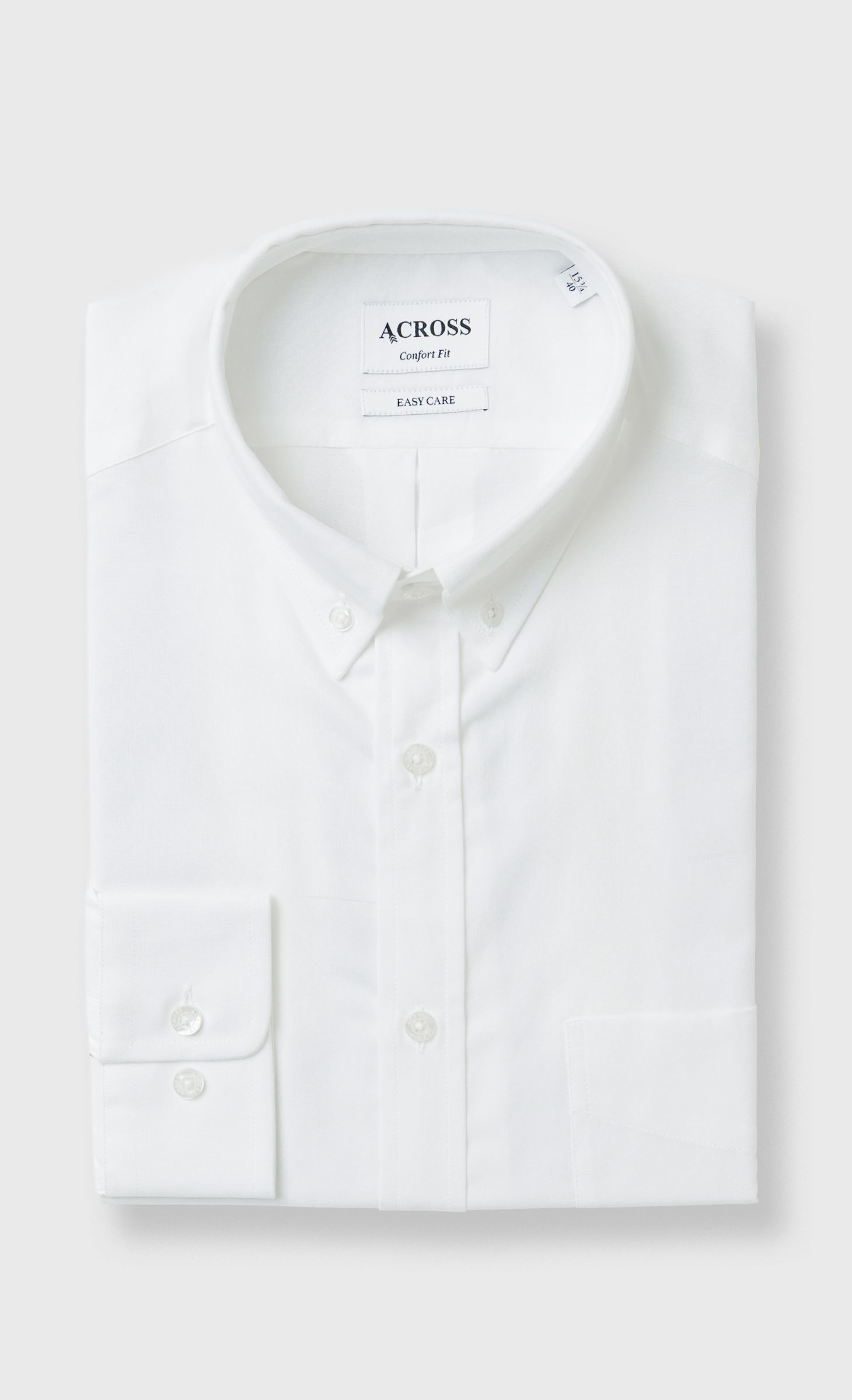 Chemise Confort fit easy care coton aspect lin, ACROSS