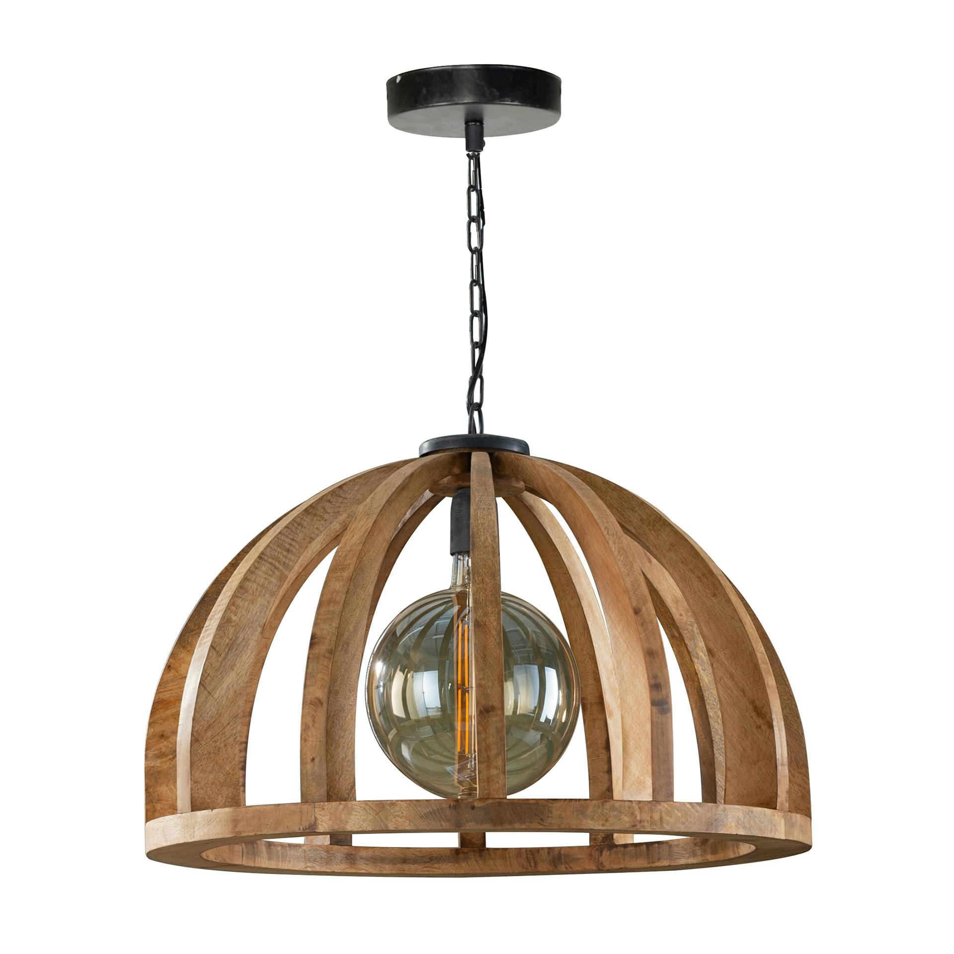Suspension en bois ronde ajourée LUCKNOW, PIER IMPORT