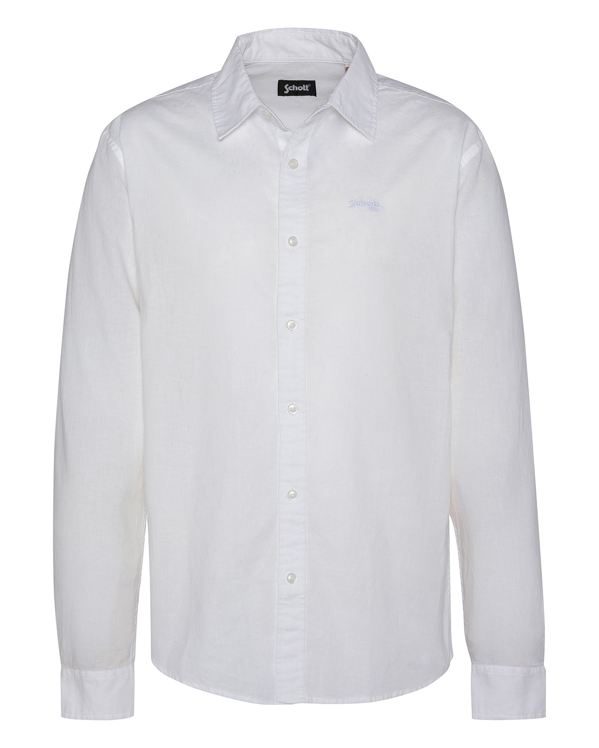 Chemise coton/lin à manches longues, SCHOTT