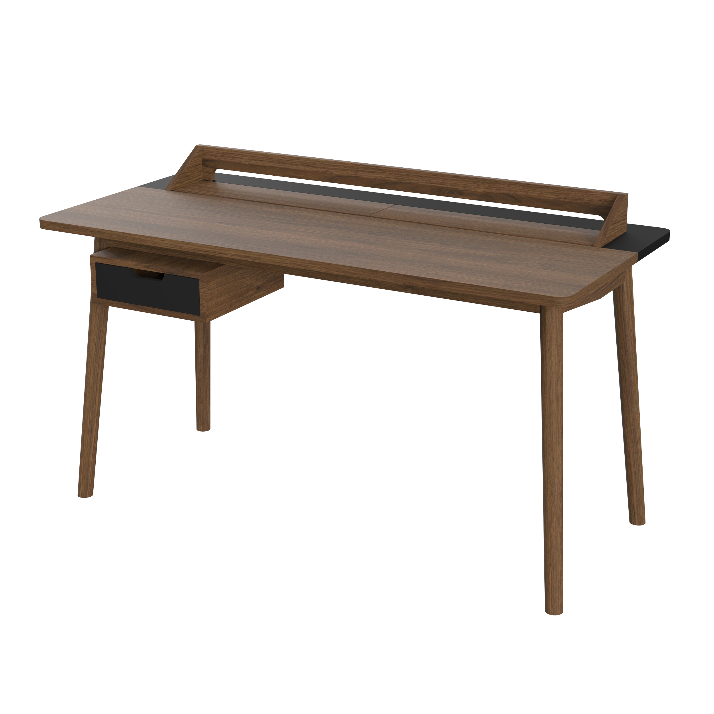 Bureau en chêne teinté avec tiroir et pupitre, HONORÉ, HARTO
