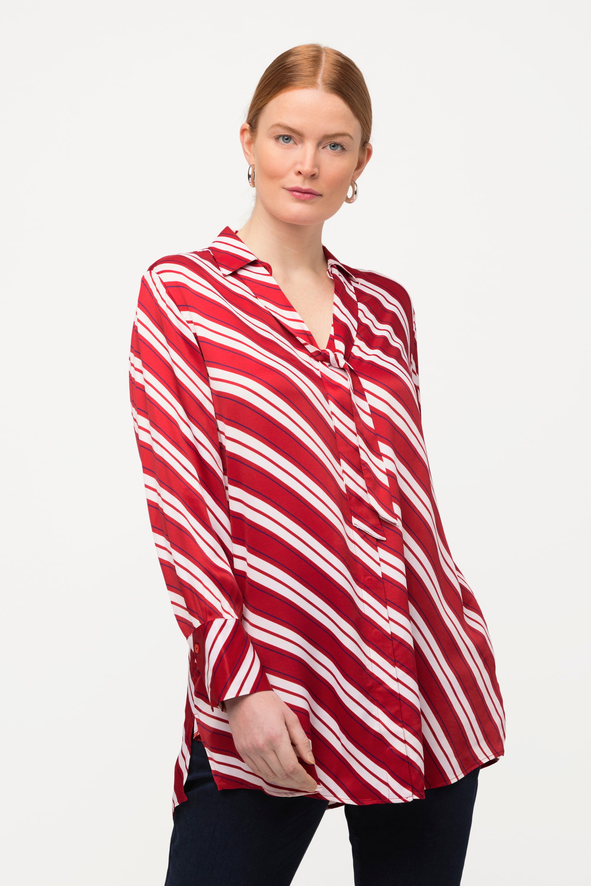 Chemisier long, rayures, ligne en A, ULLA POPKEN