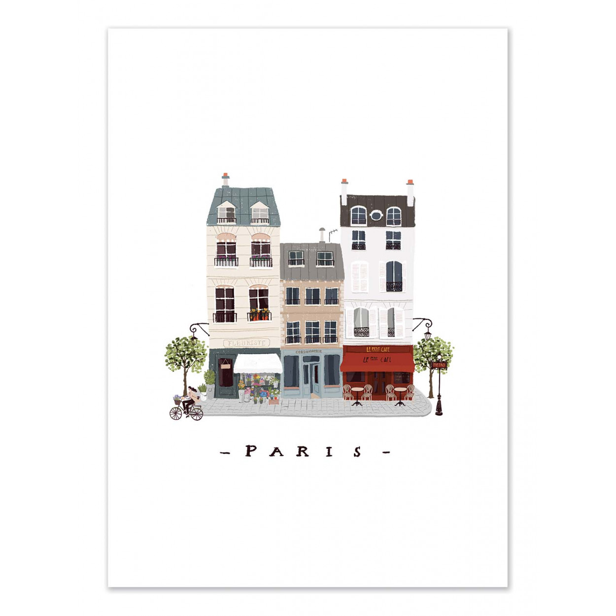 Affiche d’art et cadre noir 30 x 40 cm - Paris - Maja Tomljanic, WALL EDITIONS