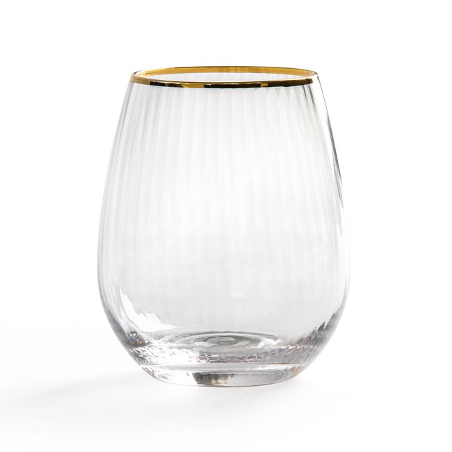 Set of 4 Lurik Ridged Drinking Glasses, transparent, LA REDOUTE INTERIEURS