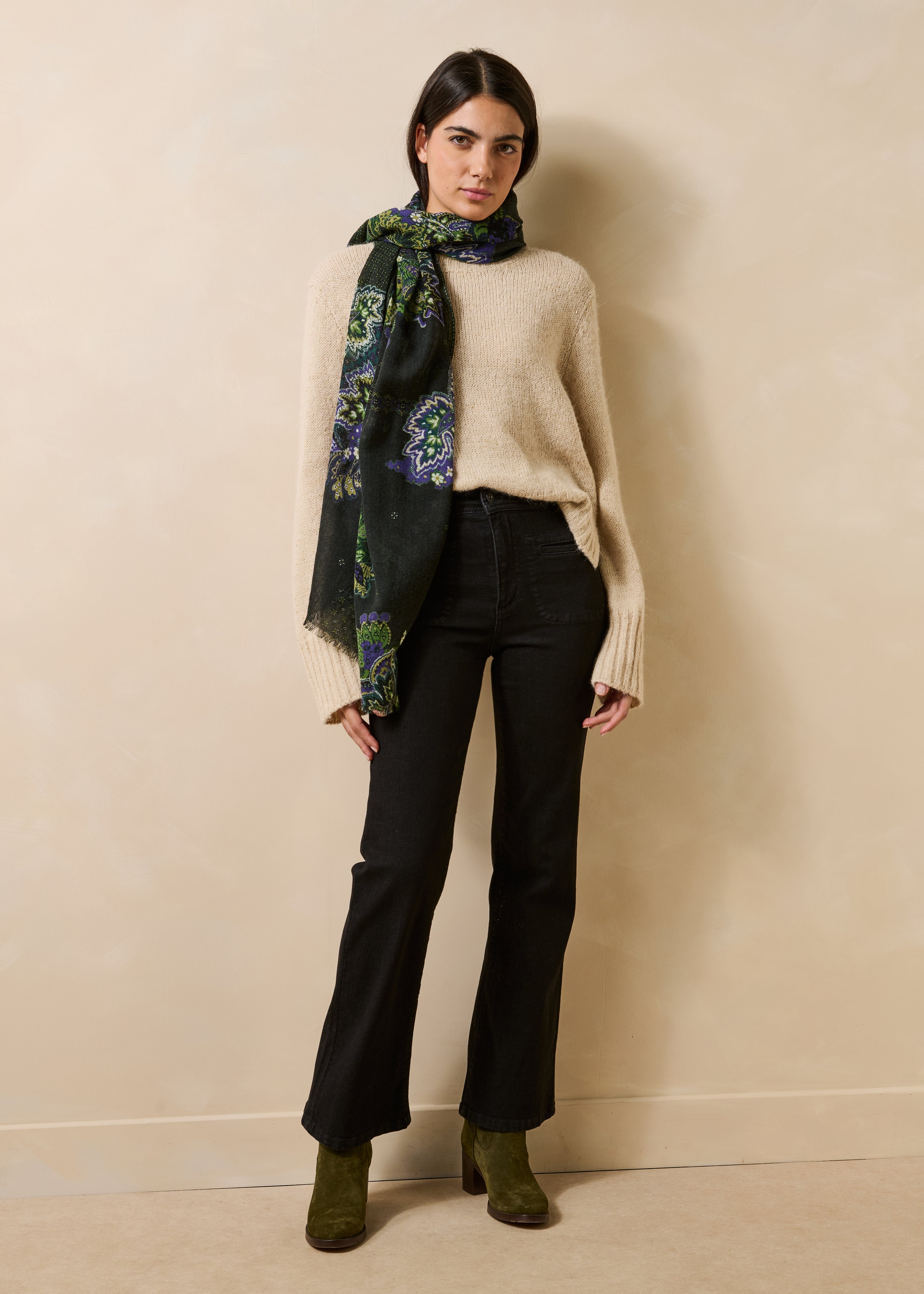 Jean bootcut taille haute en coton biologique, LA FEE MARABOUTEE