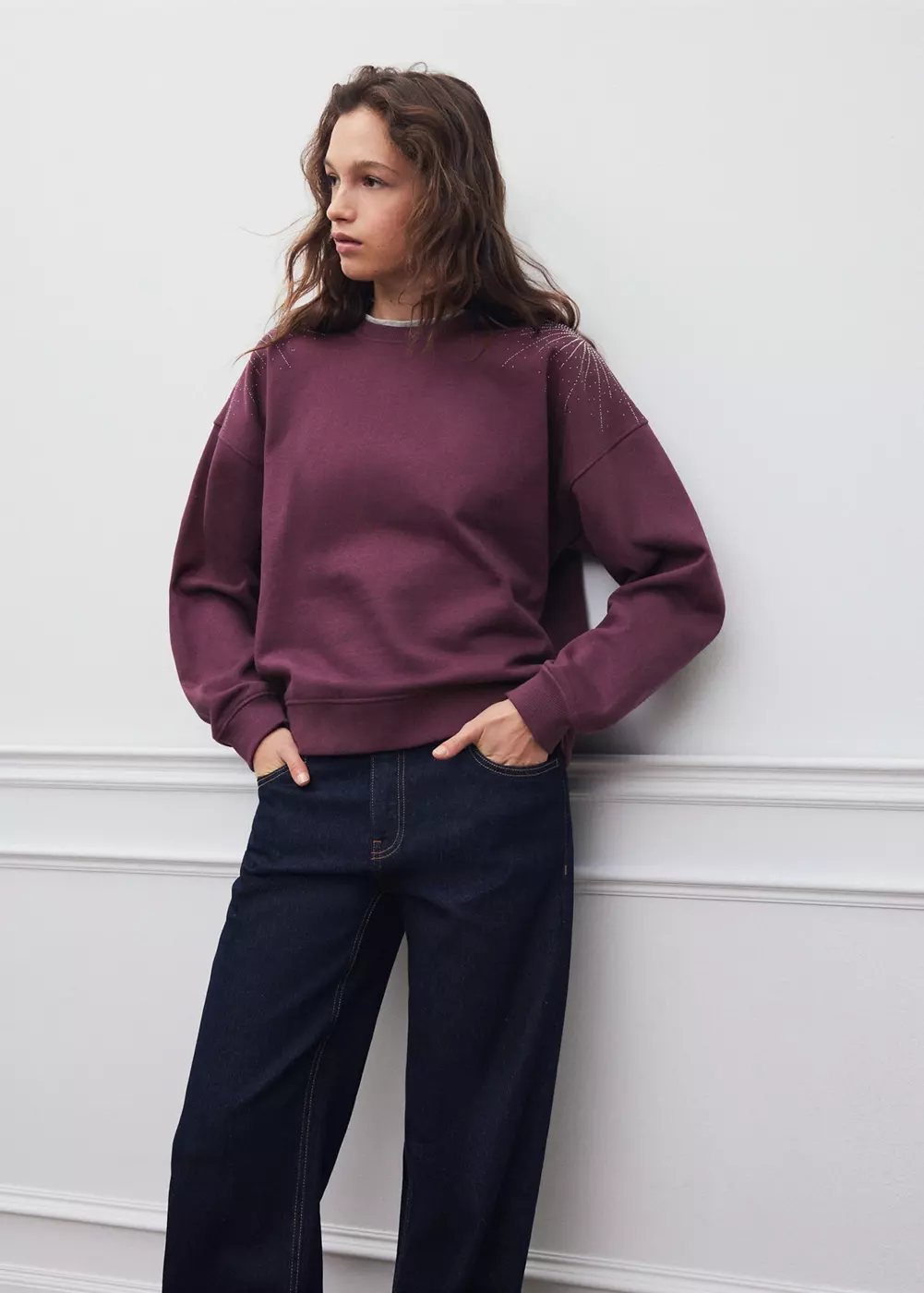 Sweat détail strass, MANGO TEEN
