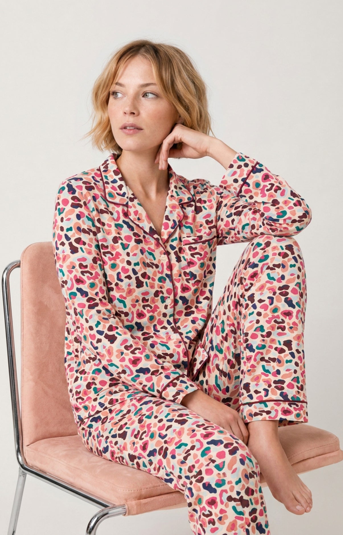 Pyjama boutonné en modal imprimé Léopoldine, ARTHUR