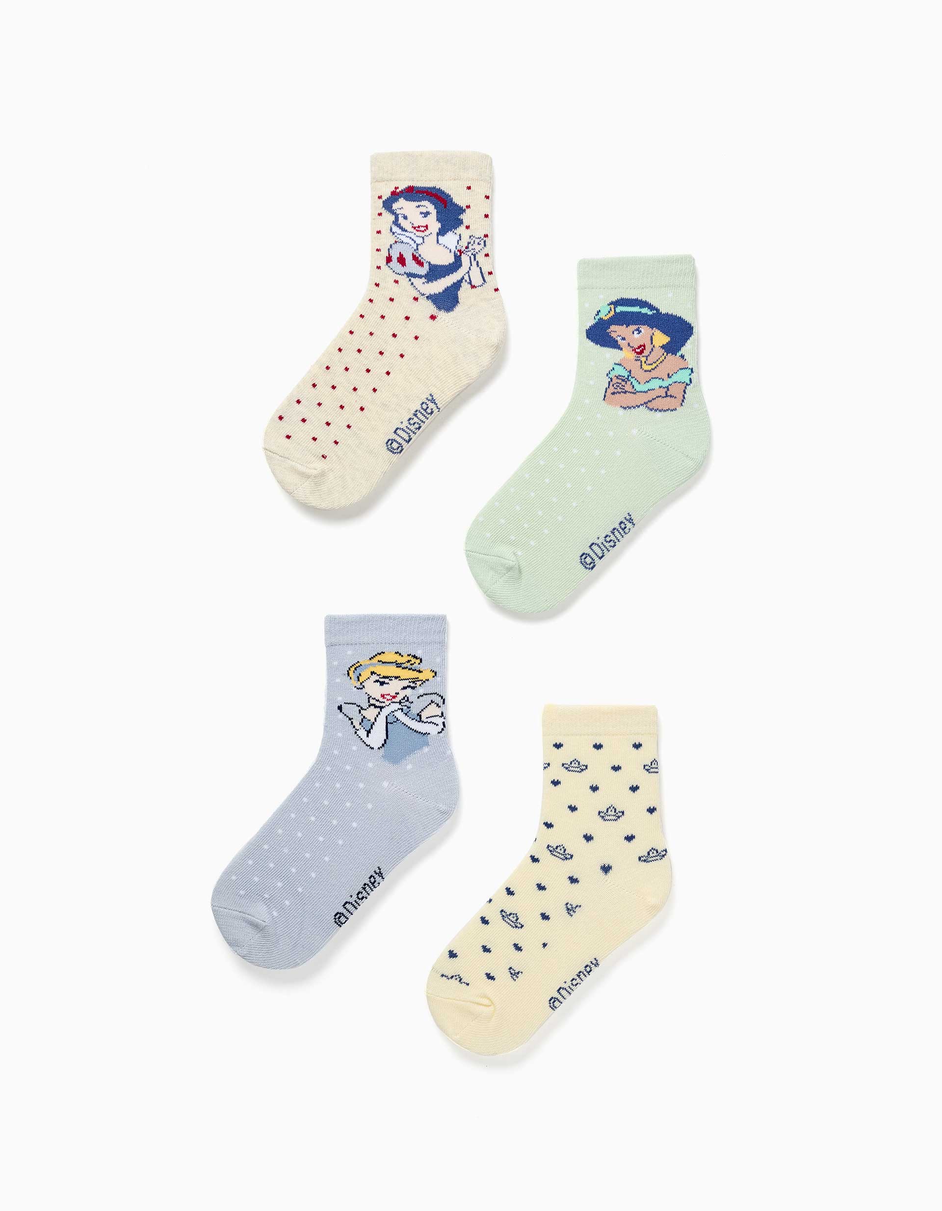 Lot de 4 paires de chaussettes avec les Princesses Disney, ZIPPY