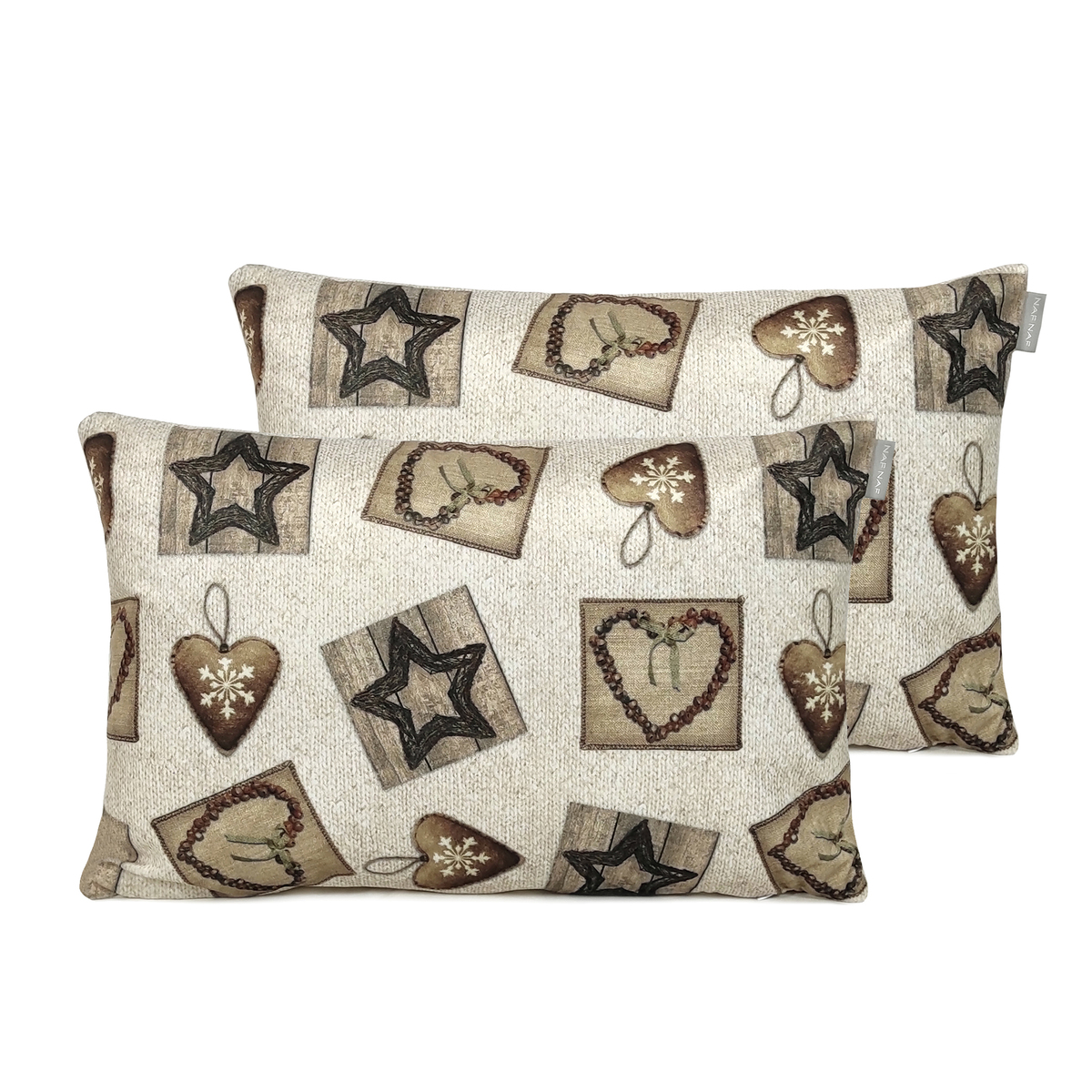 Lot de 2 houusses de coussin en velour de NOËL WARM, NAF NAF HOME