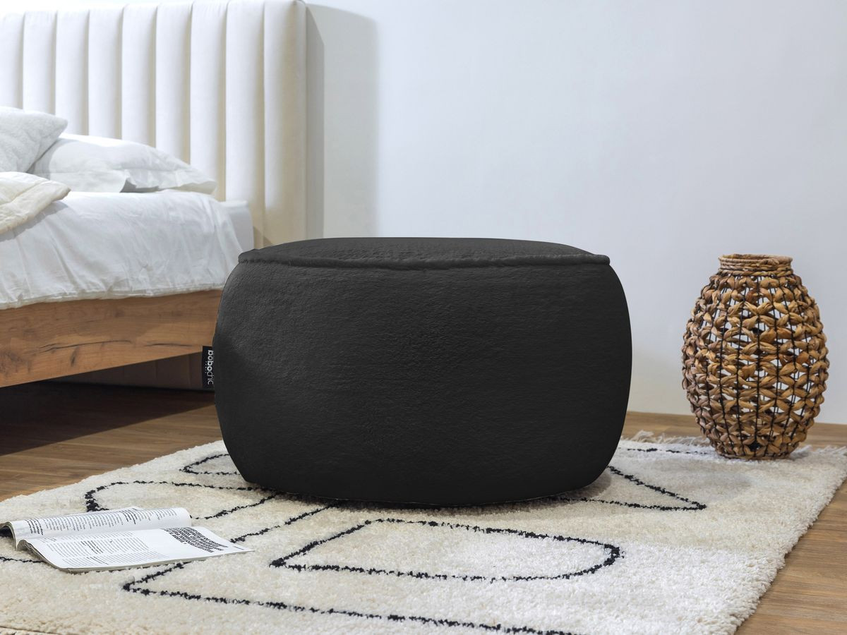 Pouf tissu imitation fourrure, ANGORA, BOBOCHIC