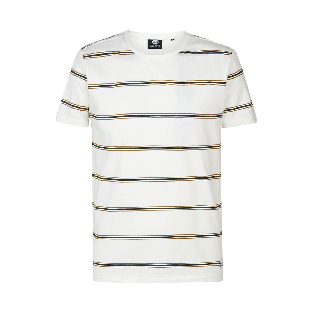 Striped Cotton T-Shirt with Crew Neck