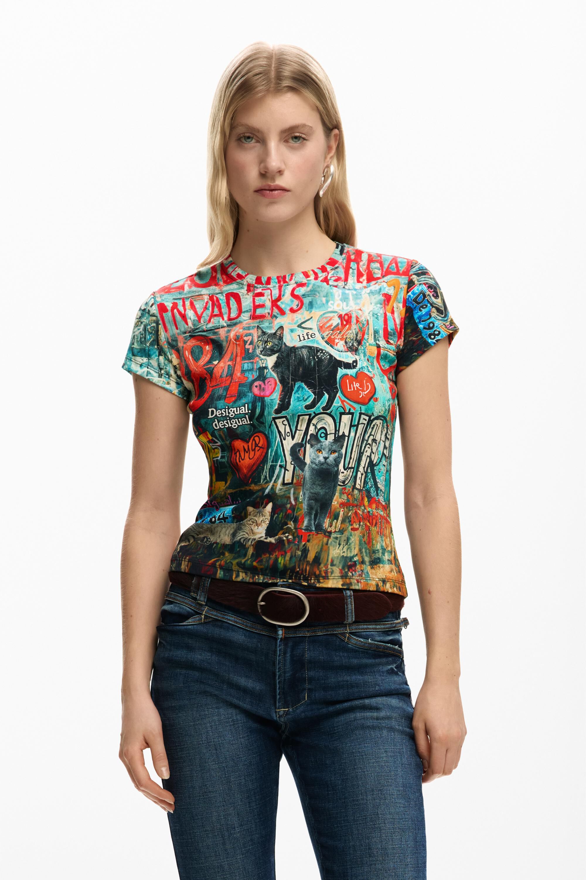 T-shirt imprimé chats, DESIGUAL