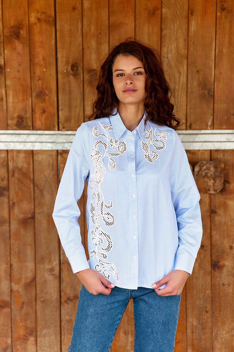 Chemise à rayures brodée, CLEMA, LA PETITE ETOILE