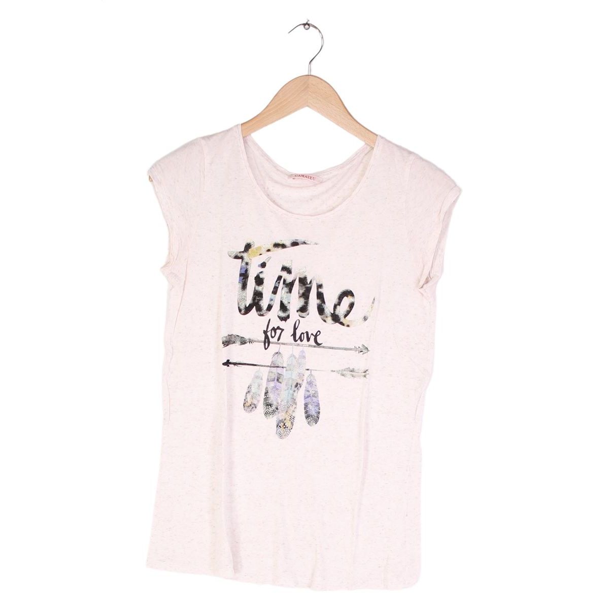 Tee shirt manches courtes tr s bon tat beige Camaieu La Redoute