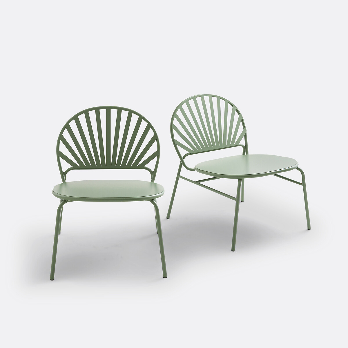 Lot de 2 fauteuils de jardin, métal acier, Solale