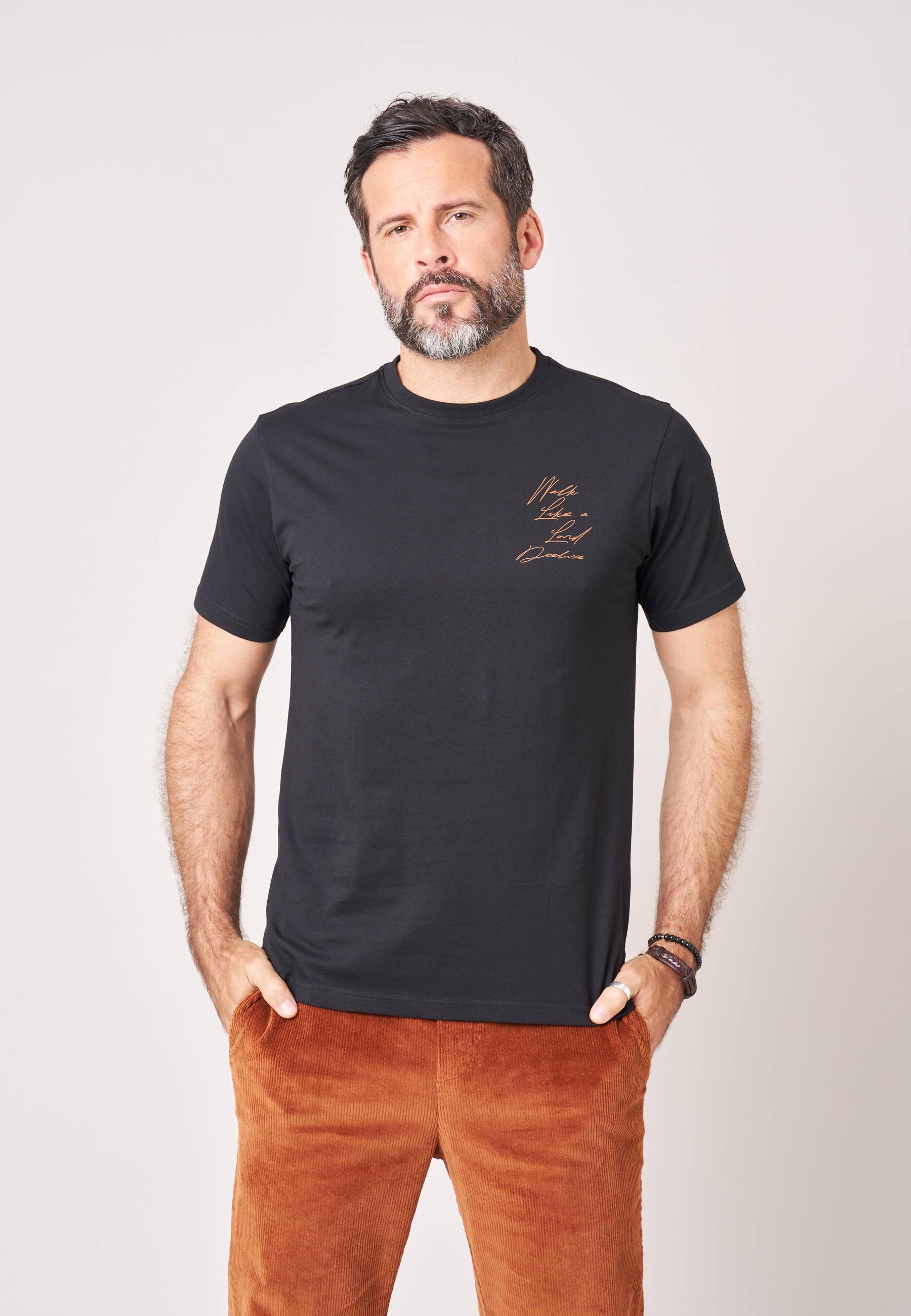 T-shirt confort homme en 100% coton imprimé chien gentleman LONDOG, DEELUXE