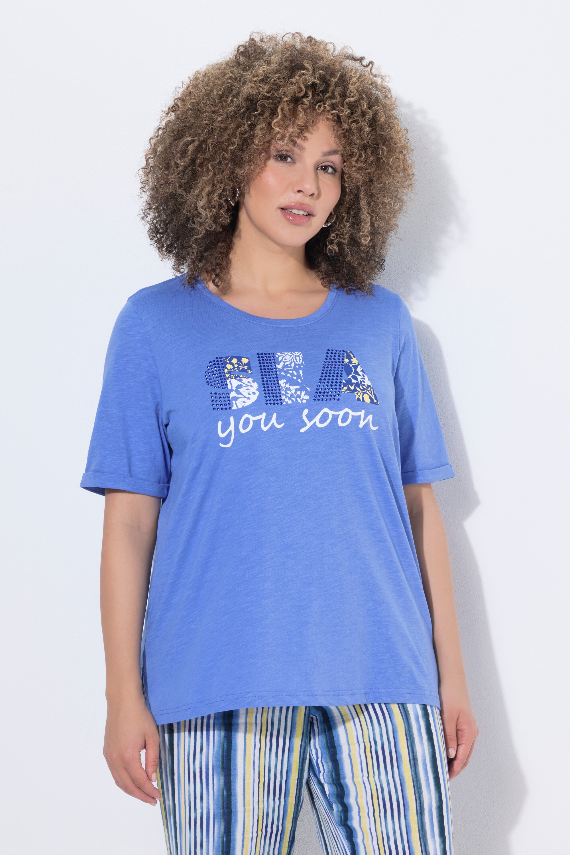 T-shirt avec petits strass fantaisie, ULLA POPKEN