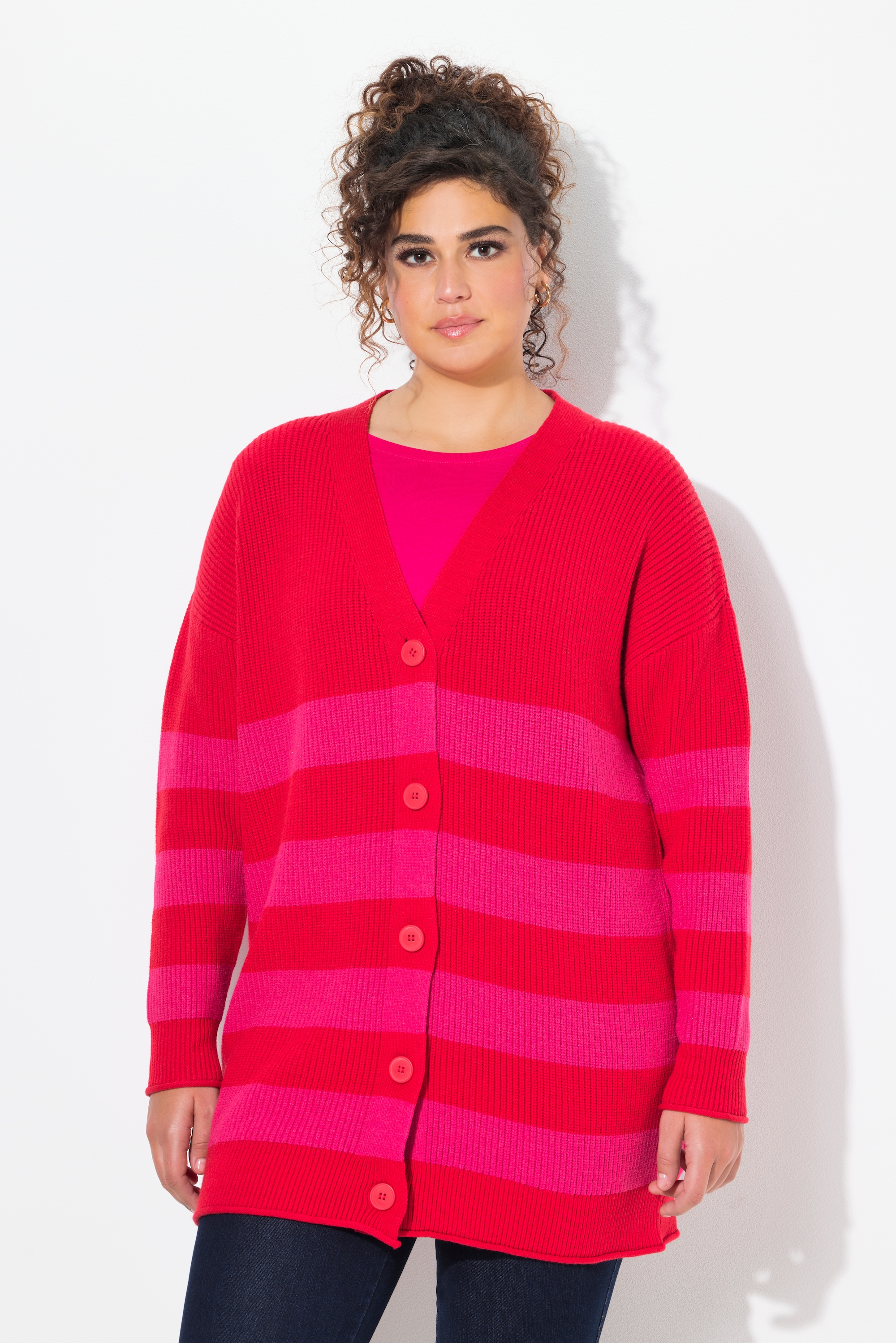 Cardigan rayé à bords roulottés, ULLA POPKEN
