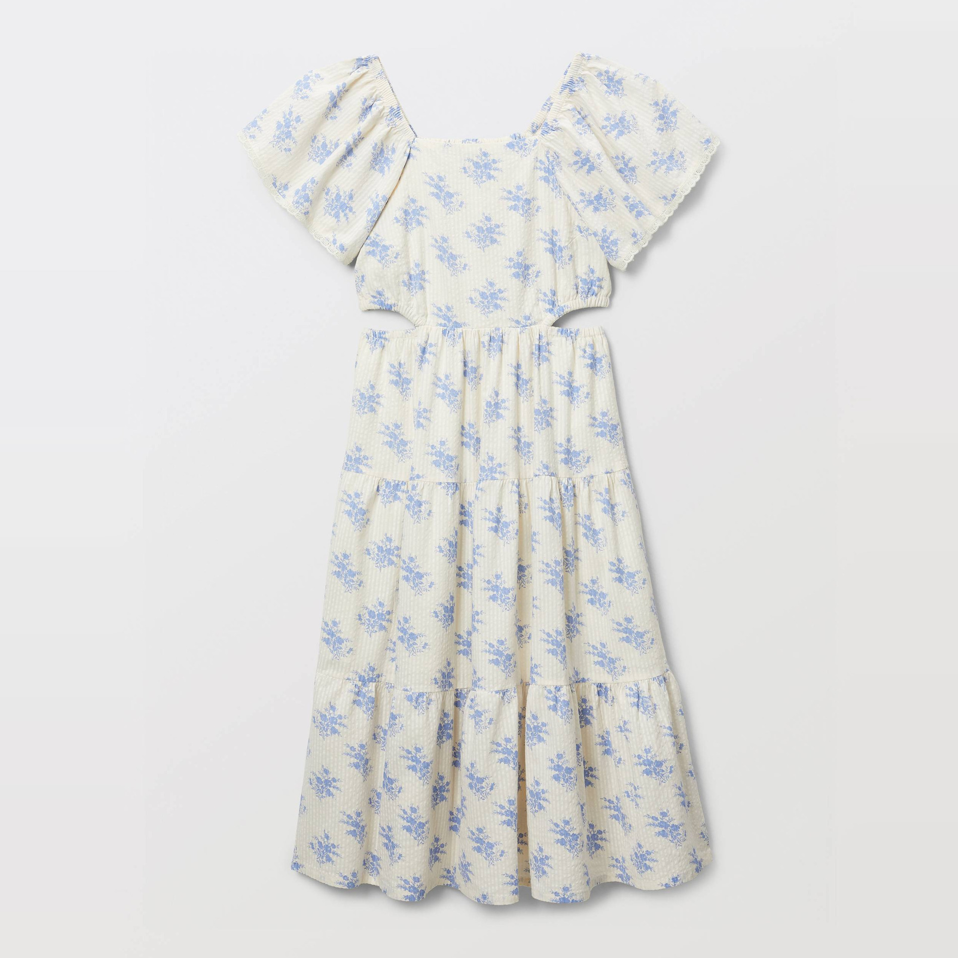 Robe imprimée fleurie avec détails de découpes, MONOPRIX
