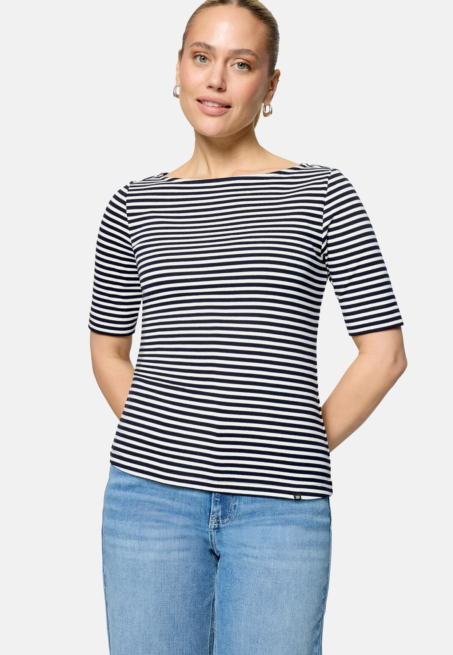 T-shirt basique à encolure bateau, ZERO