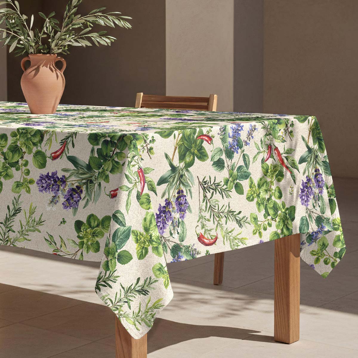 Nappe anti-taches Herbs - 100% coton -, NAF NAF HOME