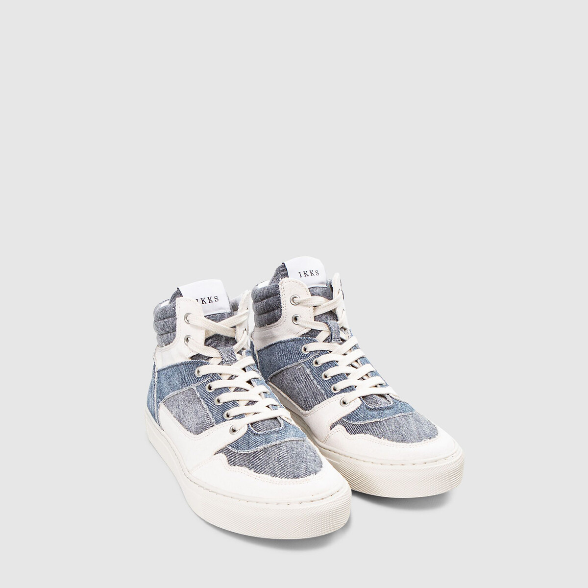 High top sneakers Mit Schn rung Blau weiss Ikks La Redoute
