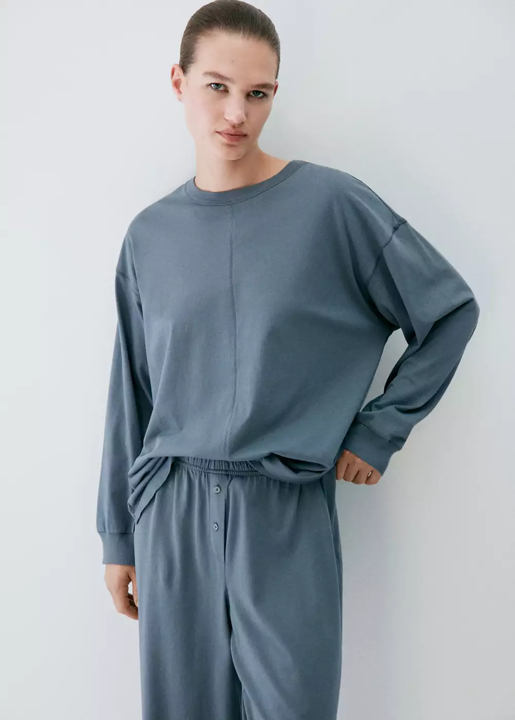 T-shirt de pyjama 100 % coton, MANGO